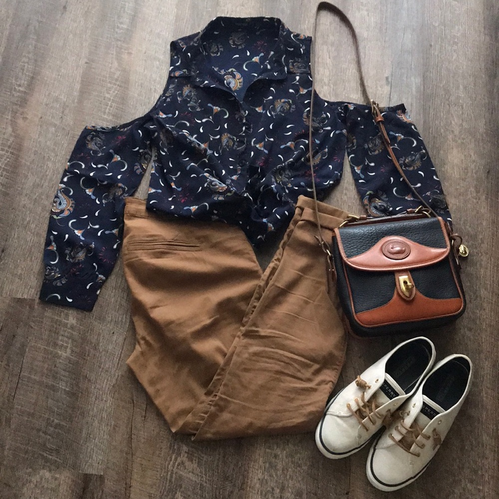 Bohemian Open Shoulder Button Down Top - image 5